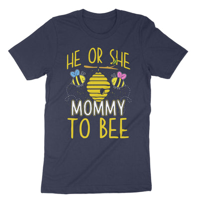 Navy He Or She Mommy To Bee T-Shirt#color_navy