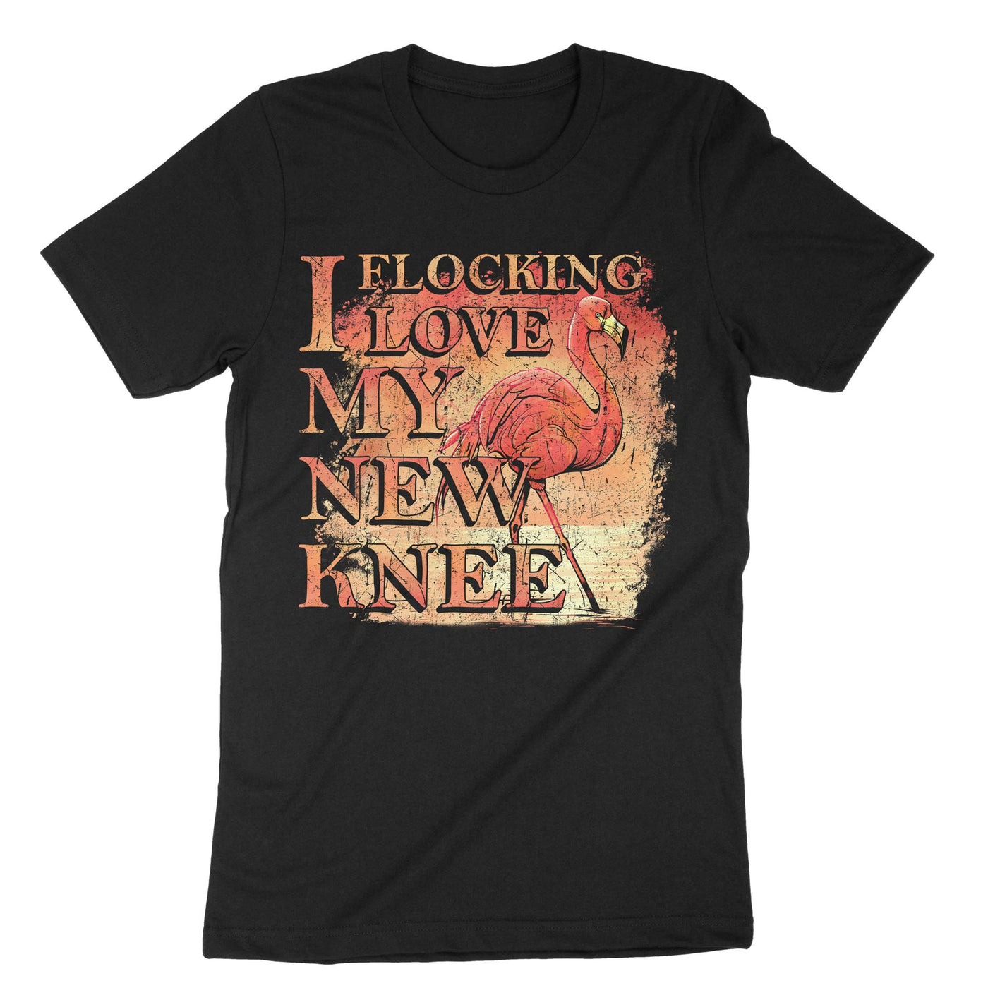 Black I Flocking Love My New Knee T-Shirt#color_black