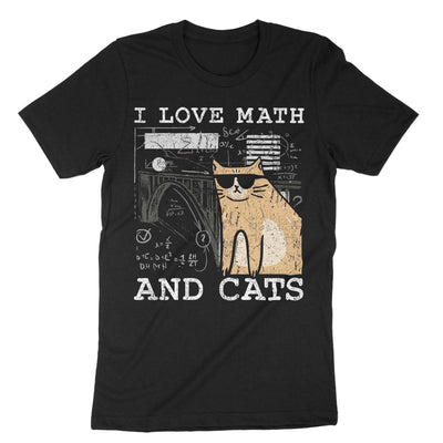 Black I Love Math And Cats T-Shirt#color_black