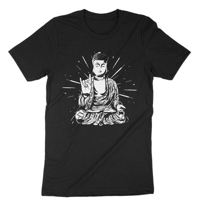 Black Rock And Roll Buddha T-Shirt#color_black
