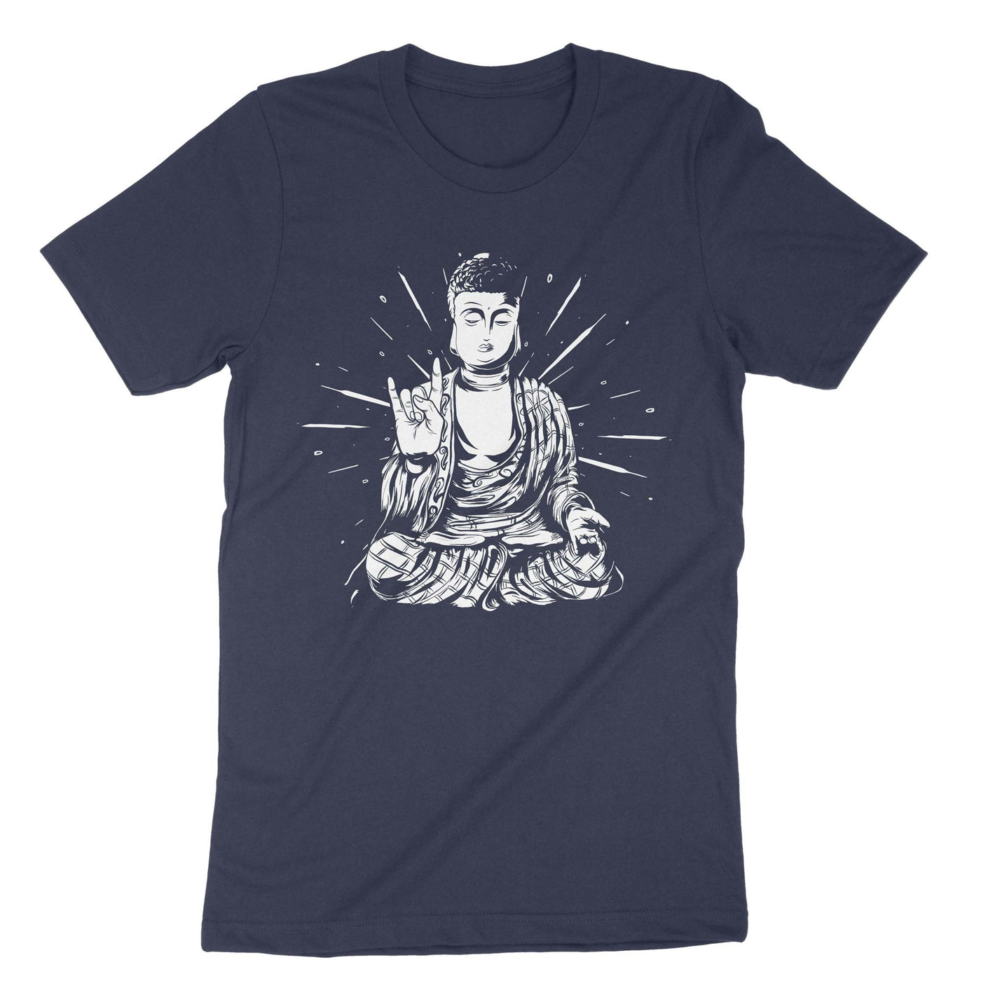 Navy Rock And Roll Buddha T-Shirt#color_navy