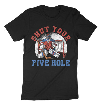 Black Shut Your Five Hole T-Shirt#color_black
