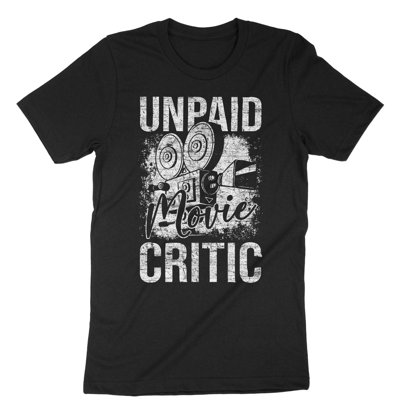Black Unpaid Movie Critic T-Shirt#color_black