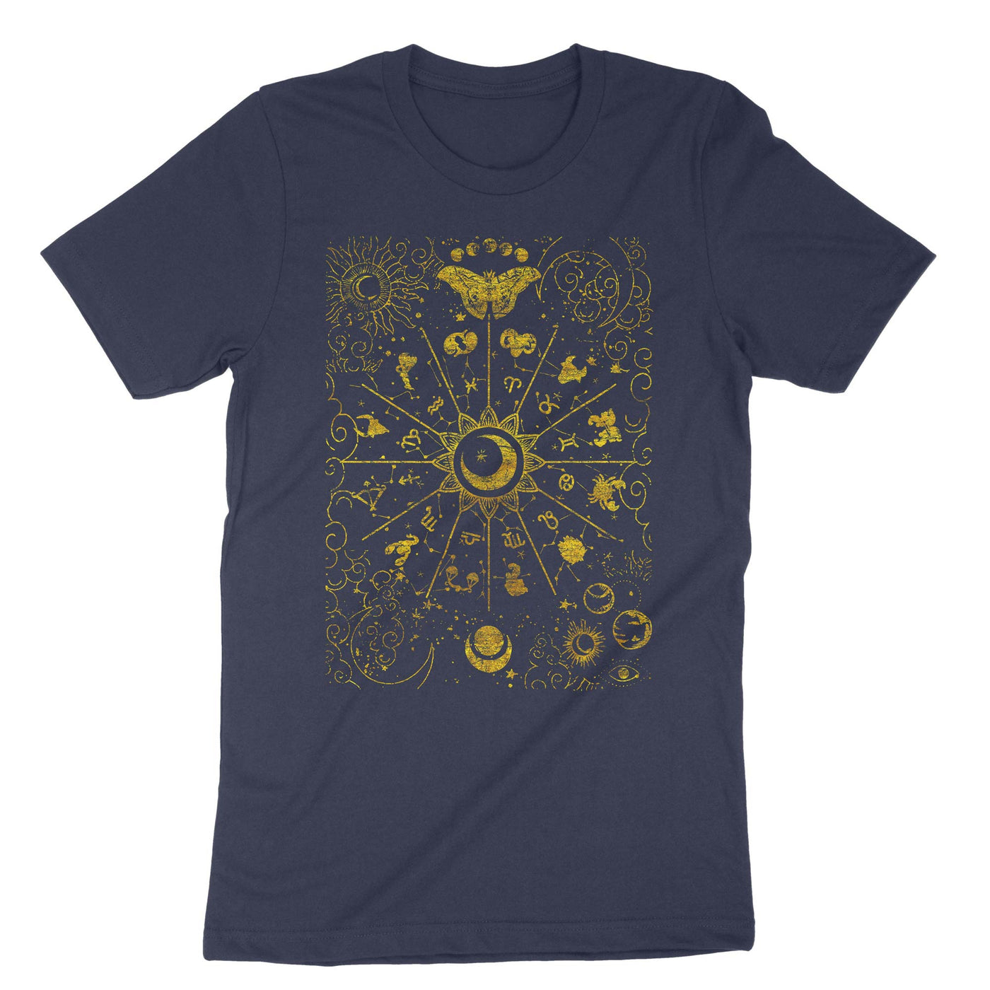 Navy Dark Academia Aesthetic Astronomy T-Shirt#color_navy