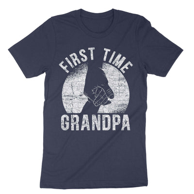 Navy First Time Grandpa T-Shirt#color_navy