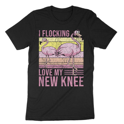 Black I Flocking Love My New Knee T-Shirt#color_black