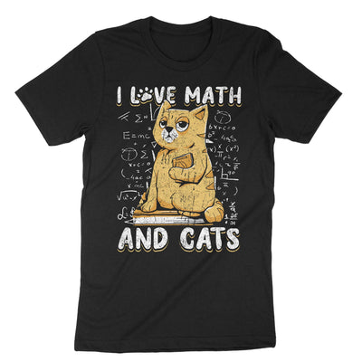 Black I Love Math And Cats T-Shirt#color_black
