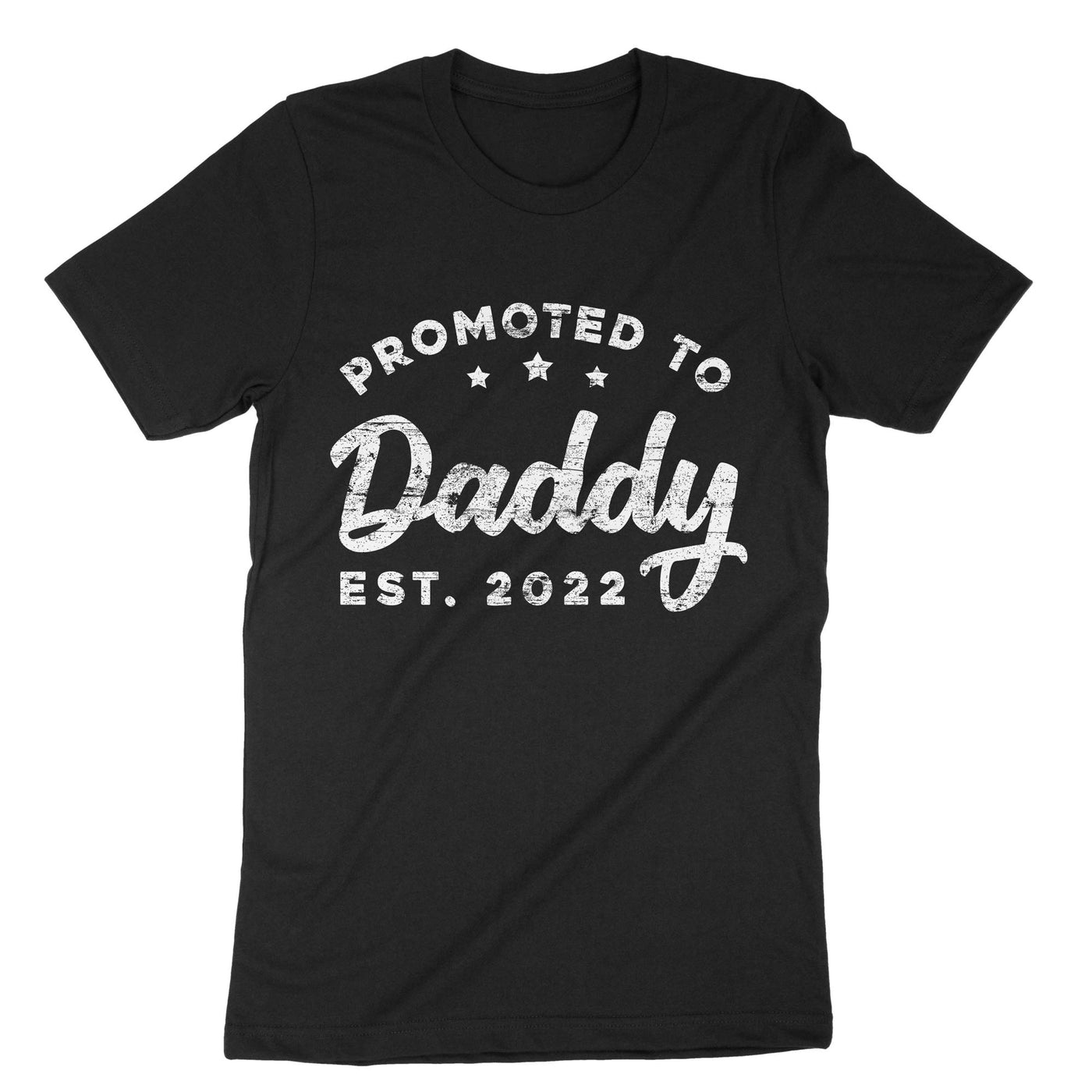 Black Promoted To Daddy Est 2022 T-Shirt#color_black