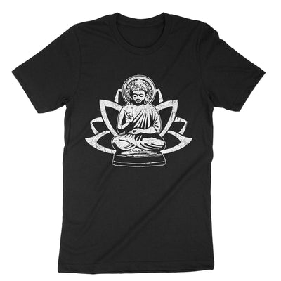 Black Rock And Roll Buddha T-Shirt#color_black
