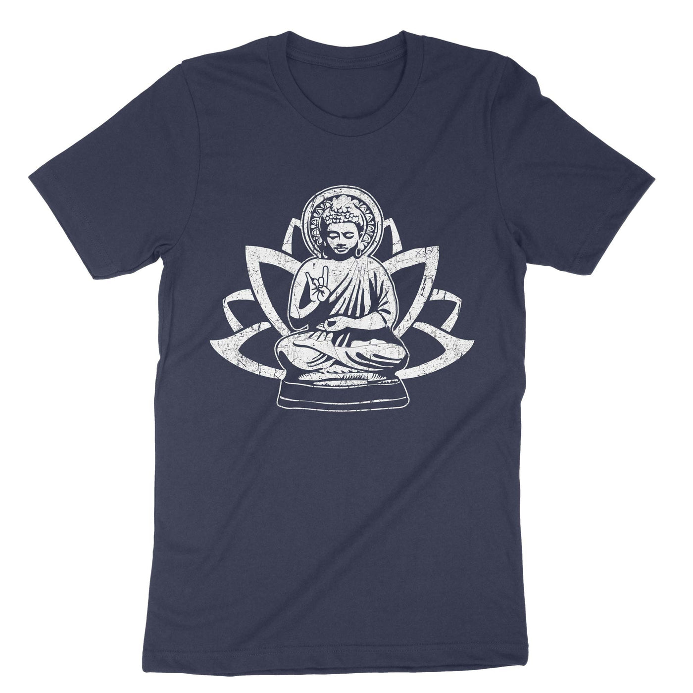 Navy Rock And Roll Buddha T-Shirt#color_navy