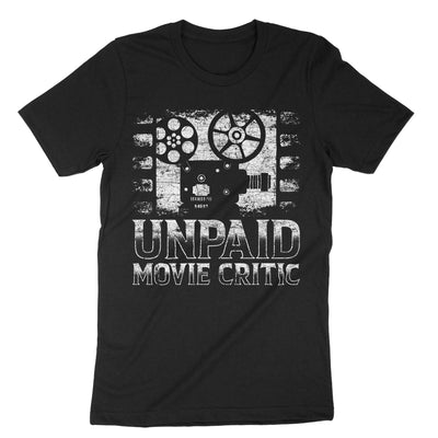 Black Unpaid Movie Critic T-Shirt#color_black