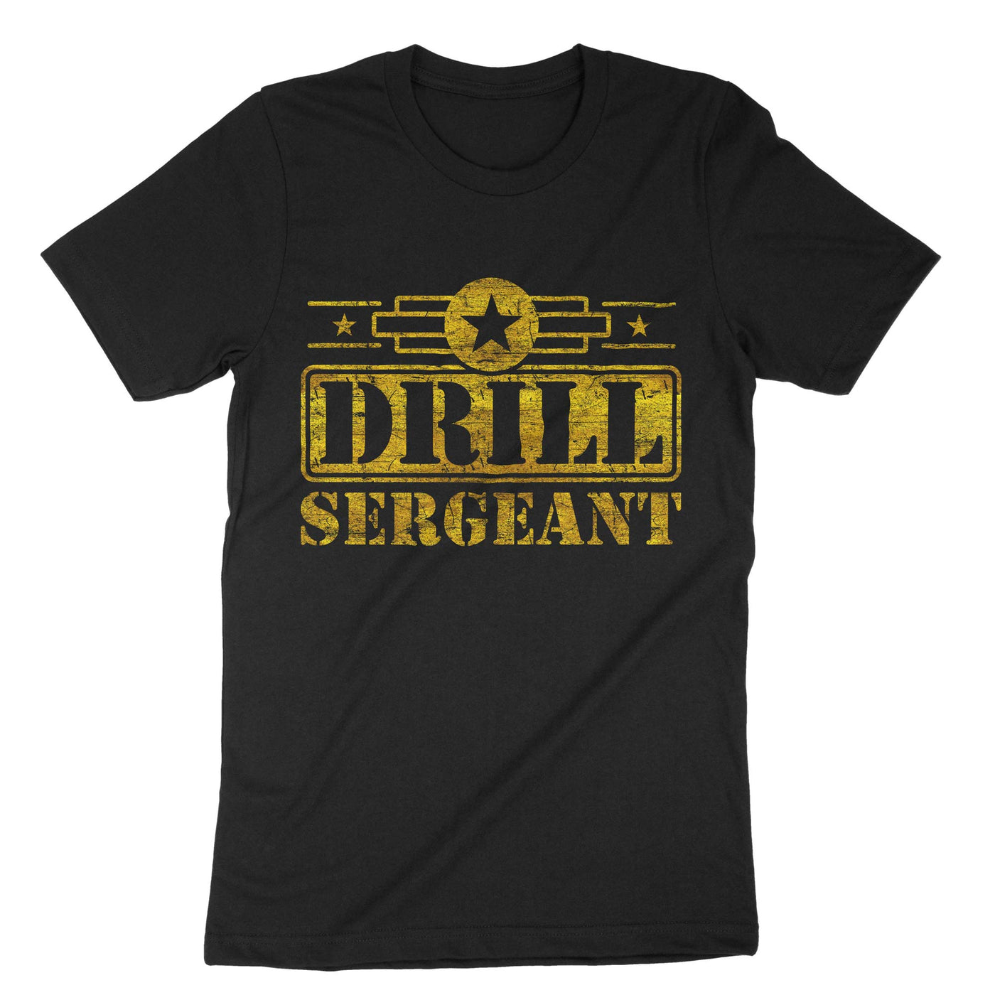 Black Drill Sergeant Military T-Shirt#color_black