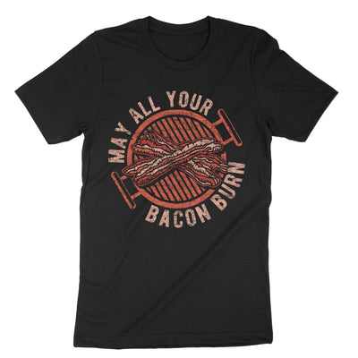 Black May All Your Bacon Burn T-Shirt#color_black