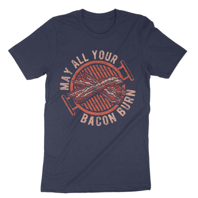 Navy May All Your Bacon Burn T-Shirt#color_navy