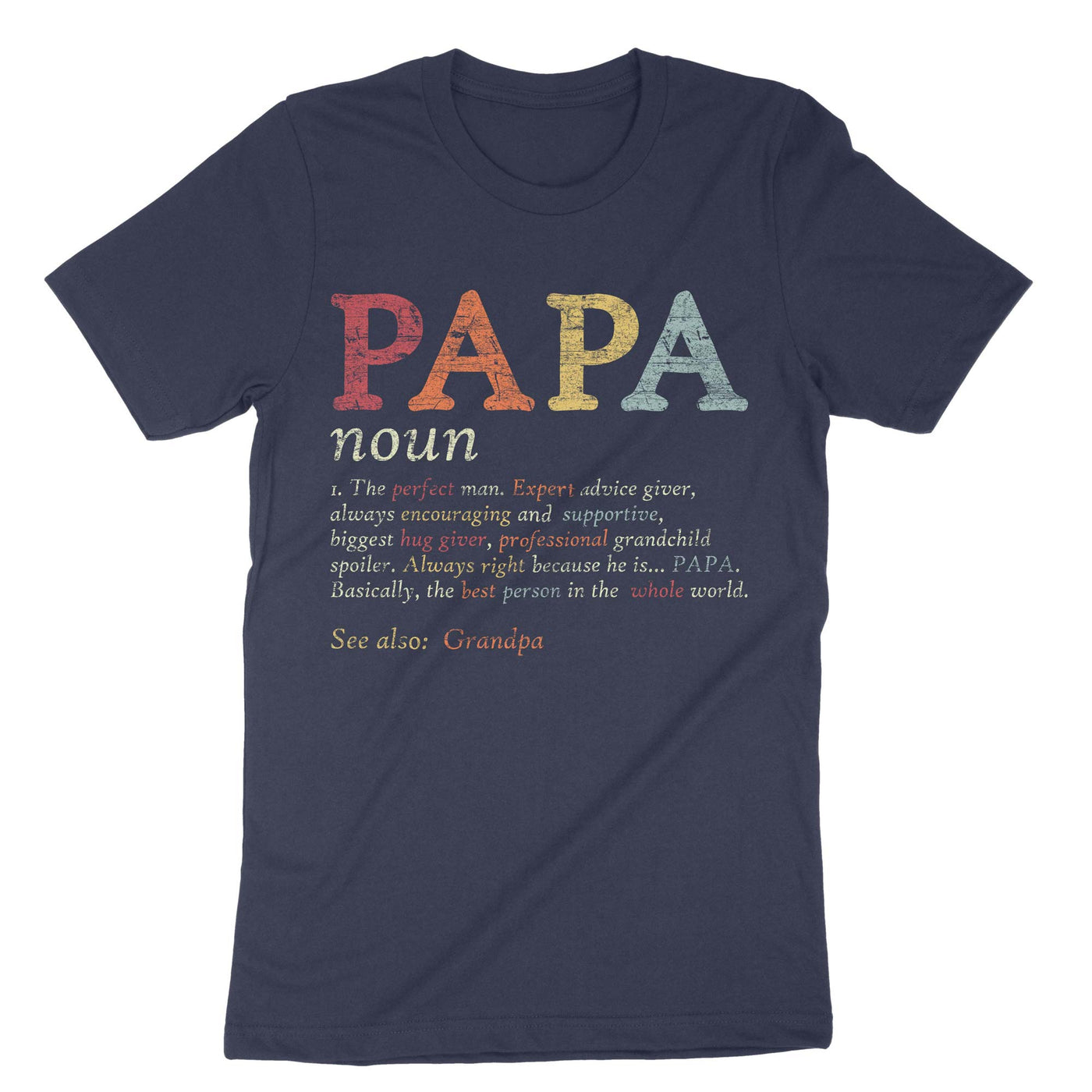 Navy Papa The Perfect Man T-Shirt#color_navy