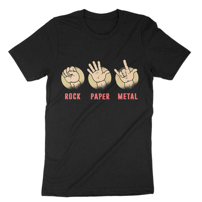 Black Rock Paper Metal T-Shirt#color_black