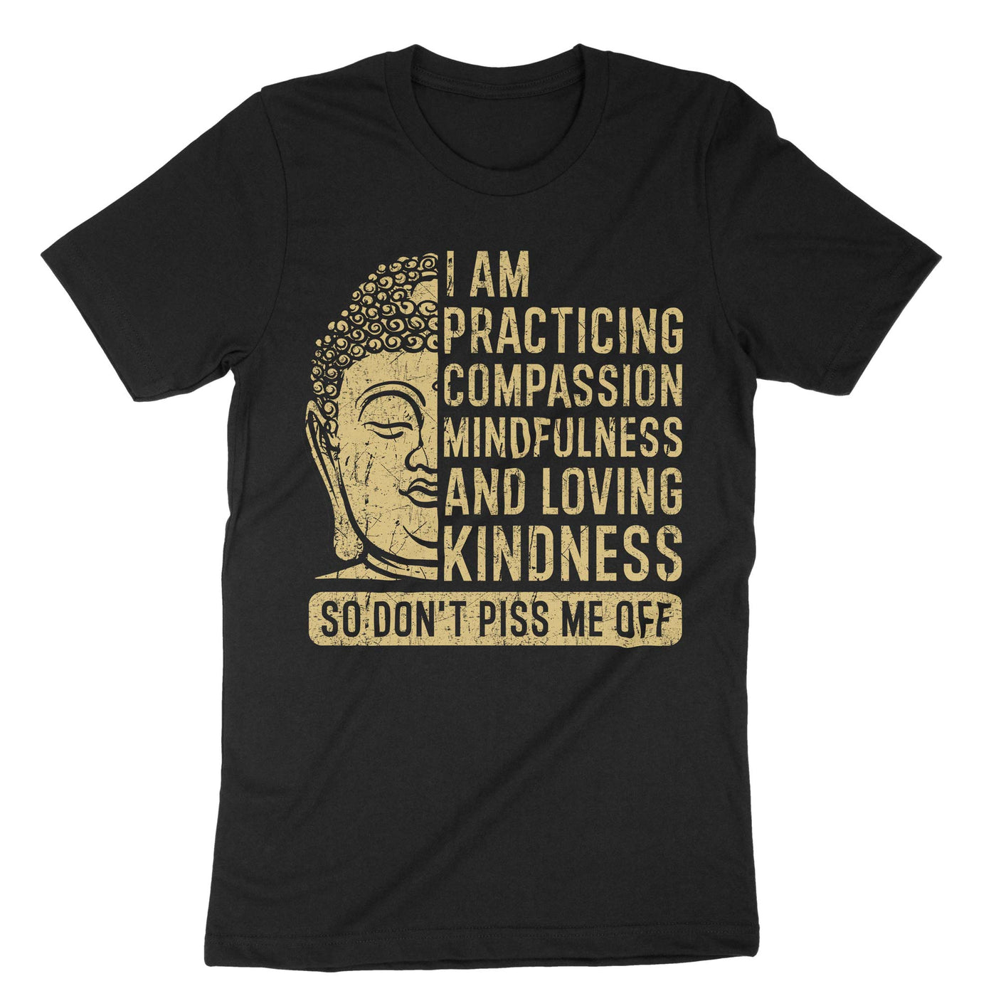 Black I Am Practicing Compassion T-Shirt#color_black
