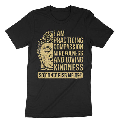 Black I Am Practicing Compassion T-Shirt#color_black